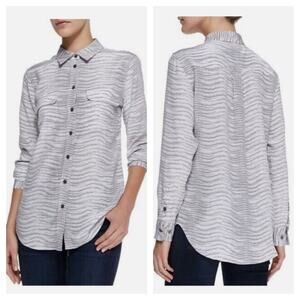 Equipment Femme Slim Signature Button Up Blouse 100% Silk Womens Size Small